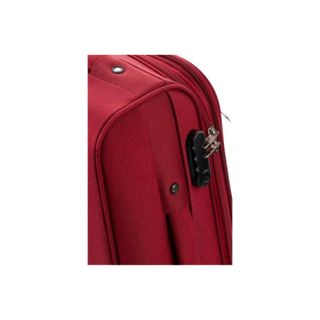 bővíthető kétkerekű piros szövet közepes bőrönd