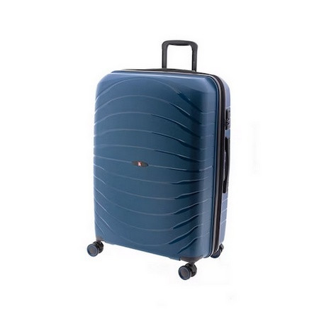 KICK OF négykerekű közepes BŐVÍTHETŐ törhetetlen bőrönd kék