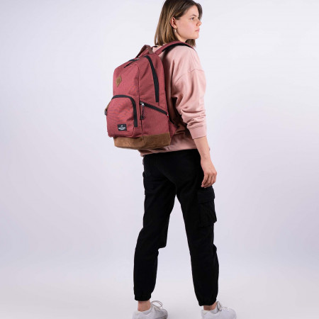 PURE ECO Concept bőraljú hátizsák Rust, sötétrózsaszín